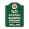 Signmission No Stopping Standing Fire Lane W/ Graphic Heavy-Gauge Aluminum Sign, 24" x 18", G-1824-23573 A-DES-G-1824-23573 - alternate 1